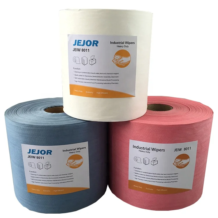 Lint Free Blue Nonwoven Wiper Industrial Heavy Duty Cleaning Paper
