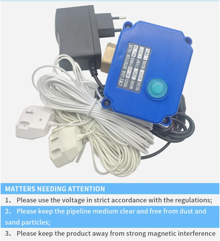 Water Leak Detector Underground Smart Home Water Leaking Detector Alarm With 1/2'' 3/4'' 1