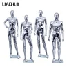 Silver Chrome male and female wedding dress mannequin With base