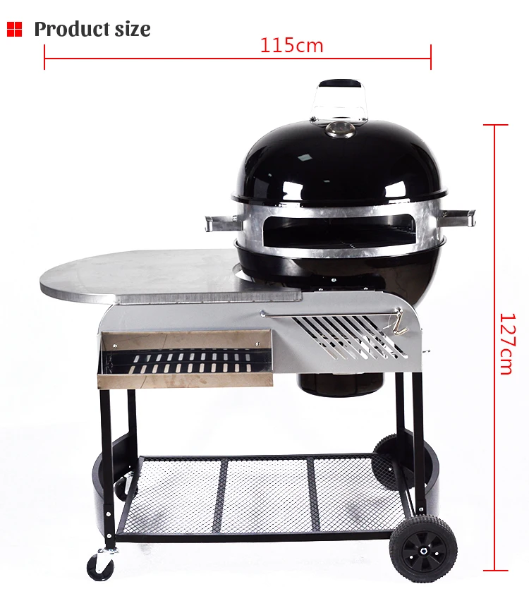 Kettle Charcoal Grill Oven Pizza Ovens Outdoor Trolley Pizza Grill