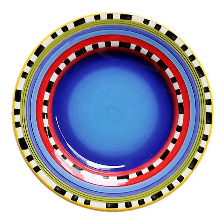
handmade blue charger plate for wedding 
