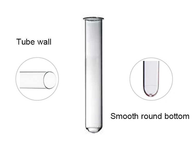 Factory direct custom quality clear round bottom plastic 12x75 test tube