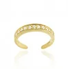 18K Gold plating 925 Sterling Silver Channel Inlay CZ Toe Ring