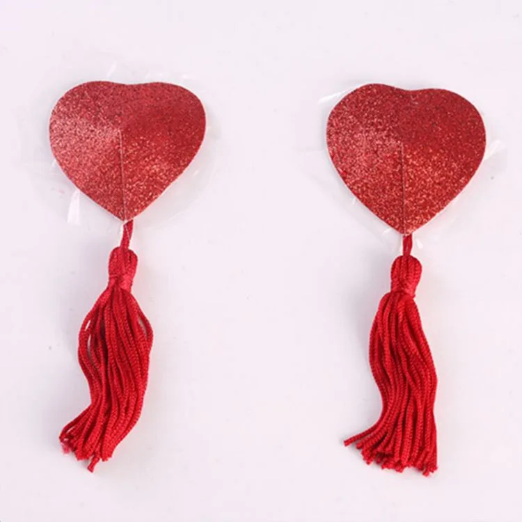 10 Paia Copricapezzoli Sexy A Cuore - Adesivi USA E Getta, In Raso - Foto 12