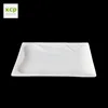 Wholesale white rectangle embossed hotel restaurant used ceramic dinner plates