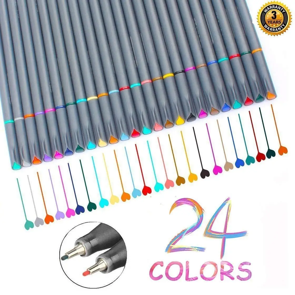 Fineliner Pens Vonart Fineliner Color Pens 24 Art Pens For Drawing Fine Tip Colored Writing Pens Fine Line Point Marker Pens For Bullet Journal