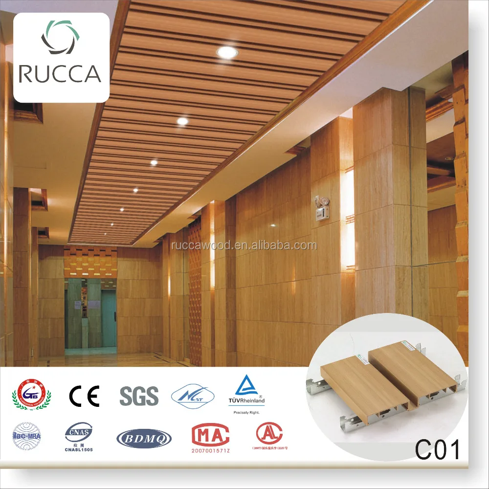 Foshan rucca holz farbe holz wpc büro decke designs mit ...