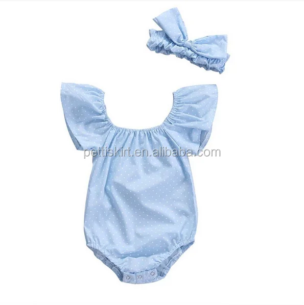 Latest Gown Designs Newborn Baby Cotton Clothes Infant Polka Dot