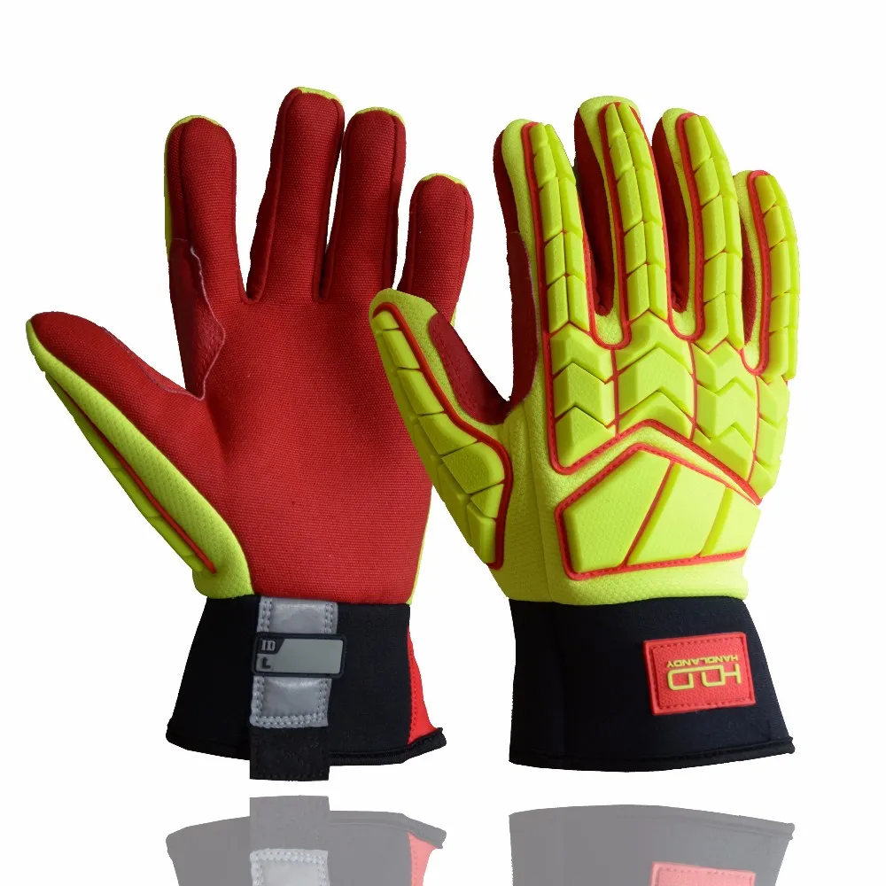 red and yellow football gloves