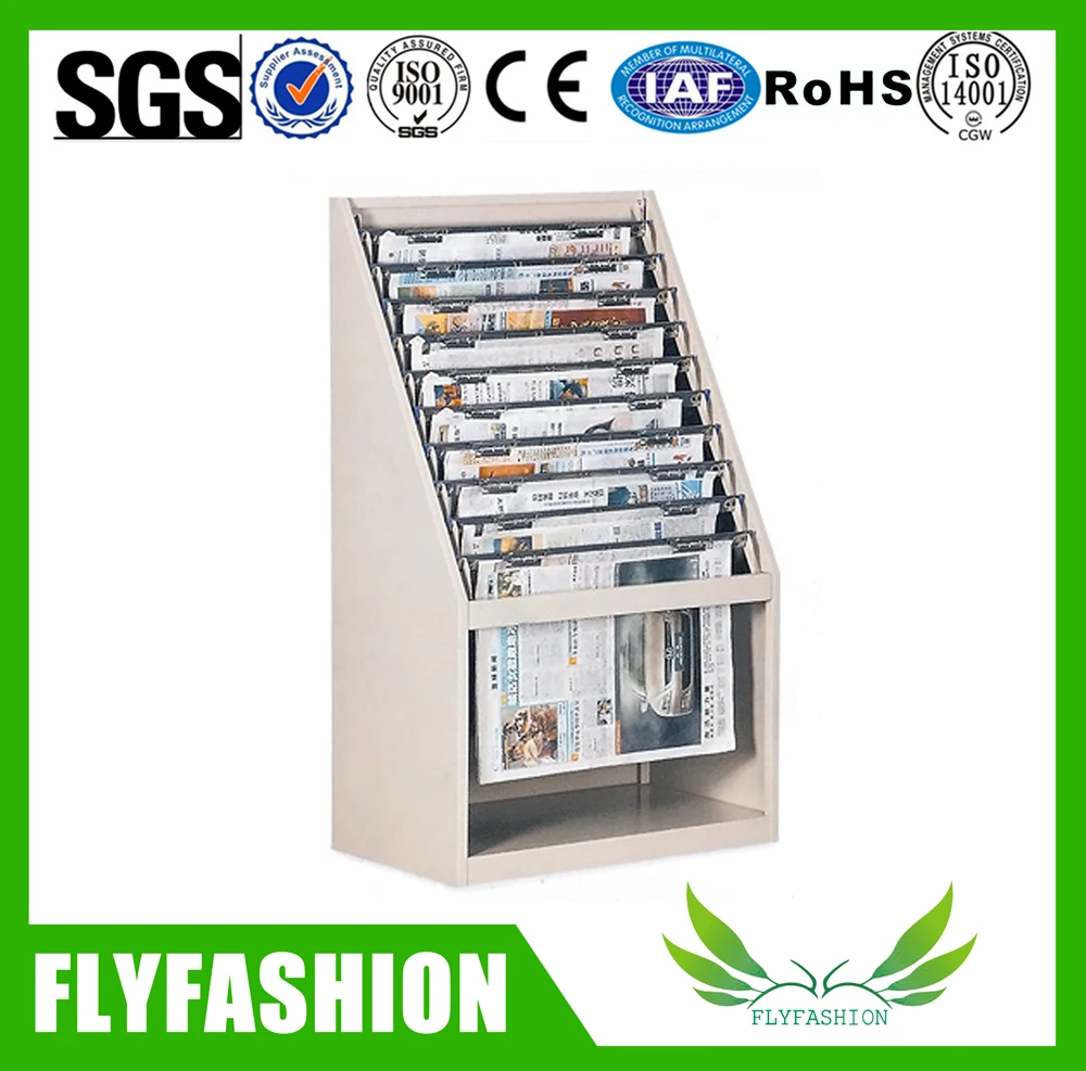 Newspaper Rack Multilayer Coldrolled Steel Display Racks For Library