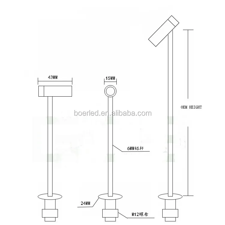 Height 30CM/35CM/40CM 110V/220V 1W  Led Display Case Lights For Jewelry Store