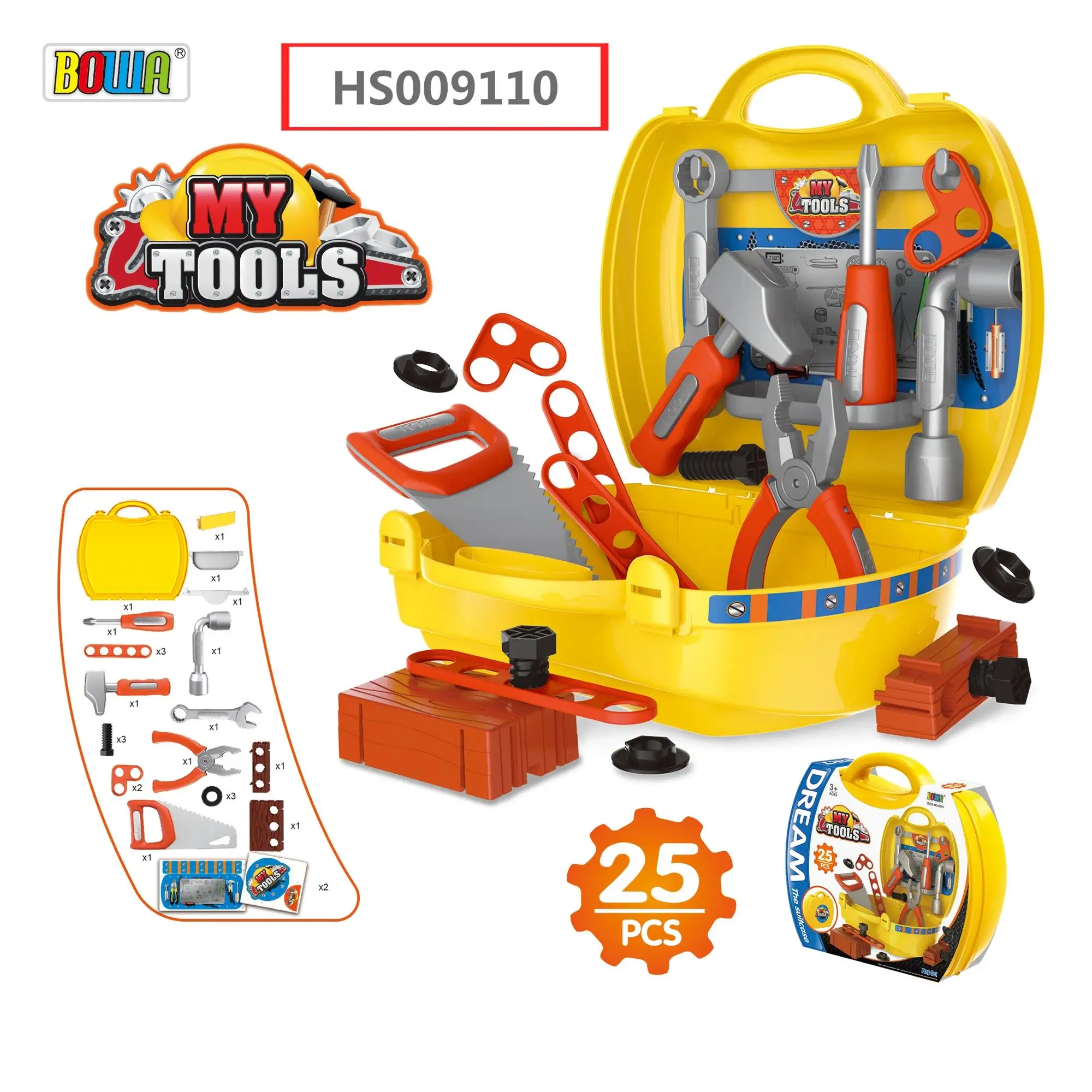 HS009110, Huwsin Toys, Tools Suitcase, Kids play set, Educational toy