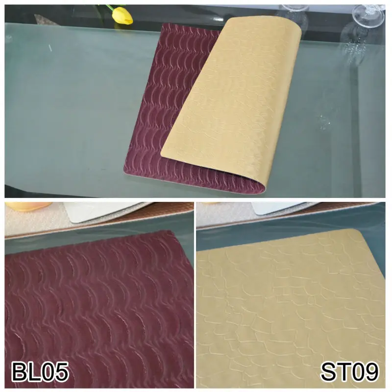 Free Sample Leather Placemat Faux Leather Placemats And Coasters Red Pu
