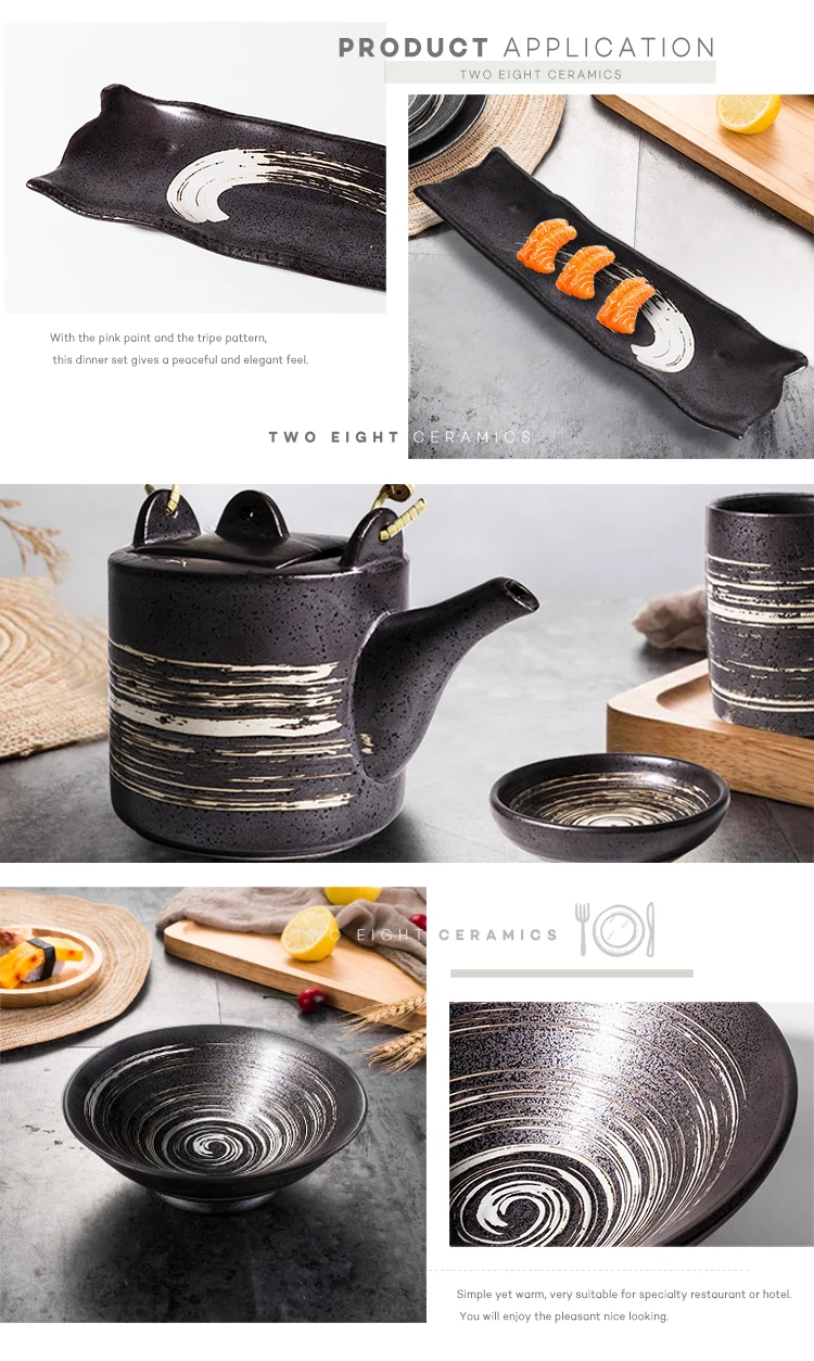 Manufacturer Indian Restaurant Ceramic Japan Rectangular Sushi Tableware Dishes Plates Sets Dinnerware*