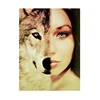 Bling-bling Artwork Beauty and Wolf diy crystal 5d diamond painting for wall decoration