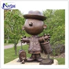 Customized Garden Outdoor Peanuts Famous Charlie And Snoopy Bronze Cartoon Statue NT-BS366B