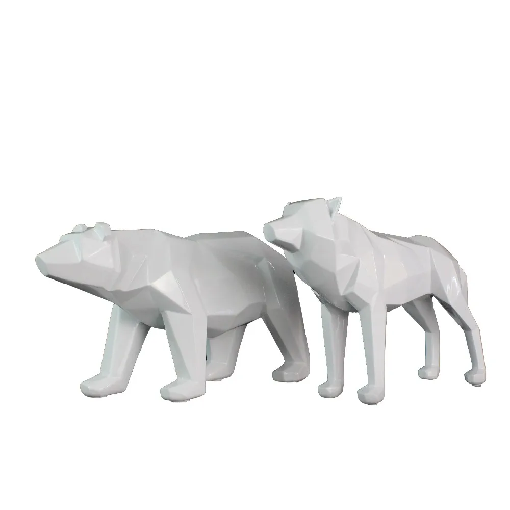 Nordic Style Resin White Animal Sculpture Polar Bear Statue Home Decor manufacture