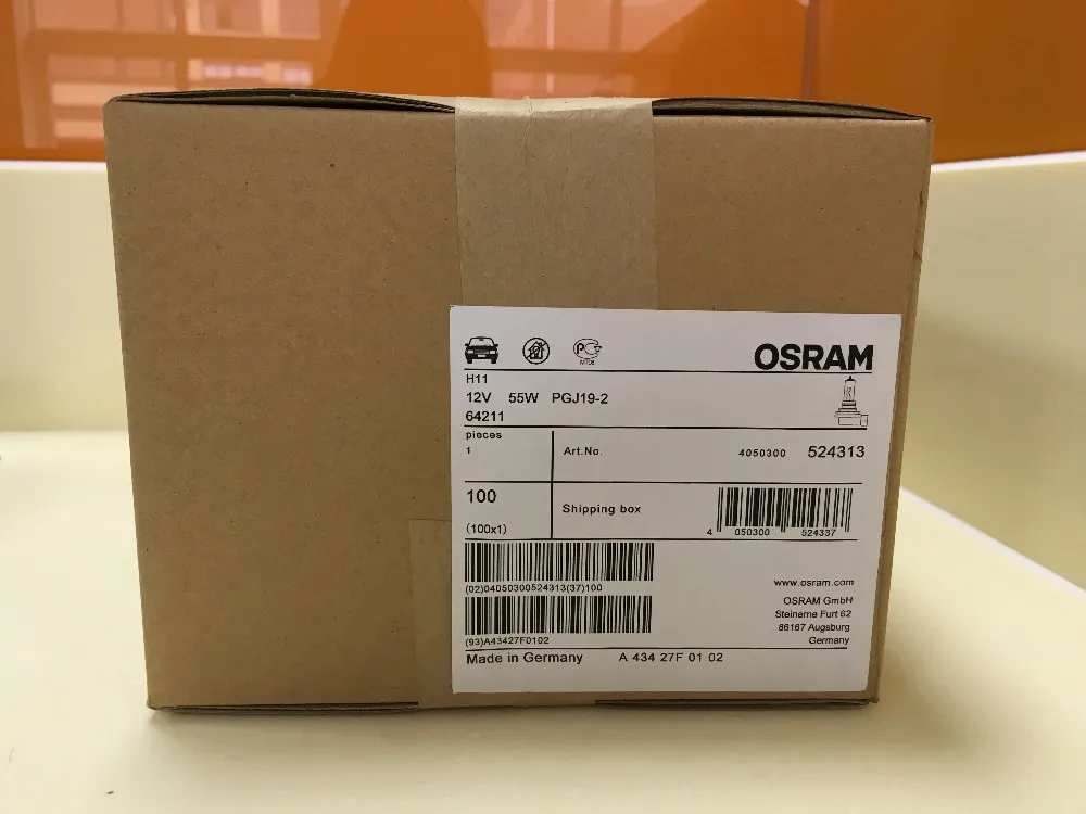 Emark E1 Osram Halogen Headlight Bulb 64211 Long life H11 Germany