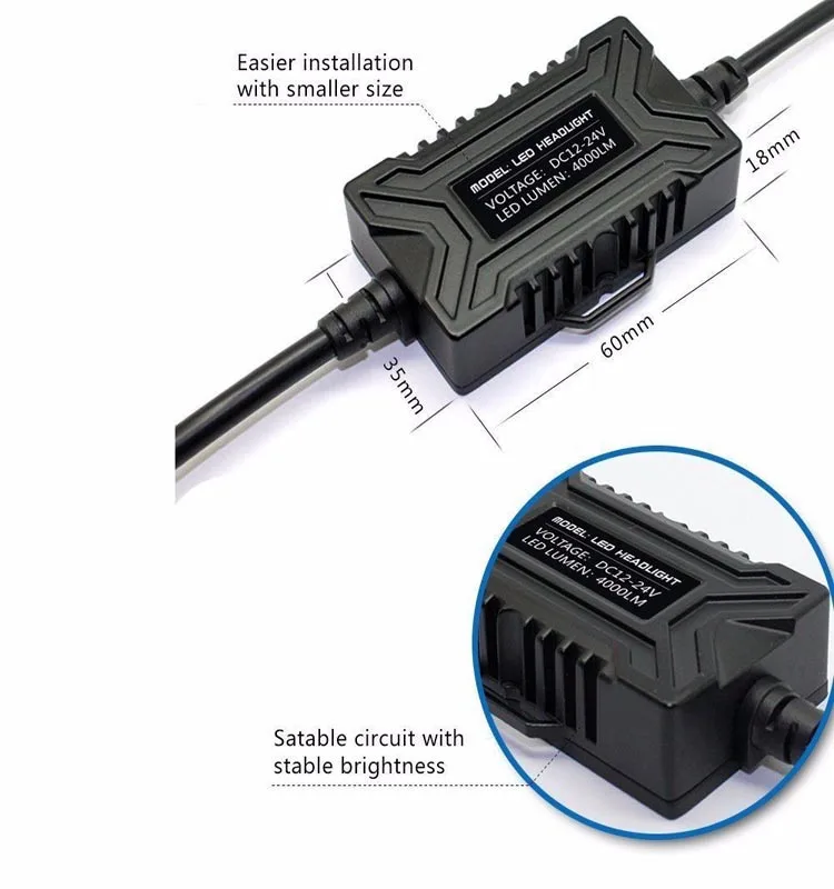 Car accessories Waterproof H1 4000lm fanless led car headlight G7 for Automobiles & Motorcycles