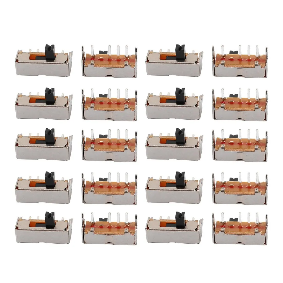 FemiaD 100Pcs 3 Terminals PCB DIY 2 Positions SPDT Horizontal Slide Switch