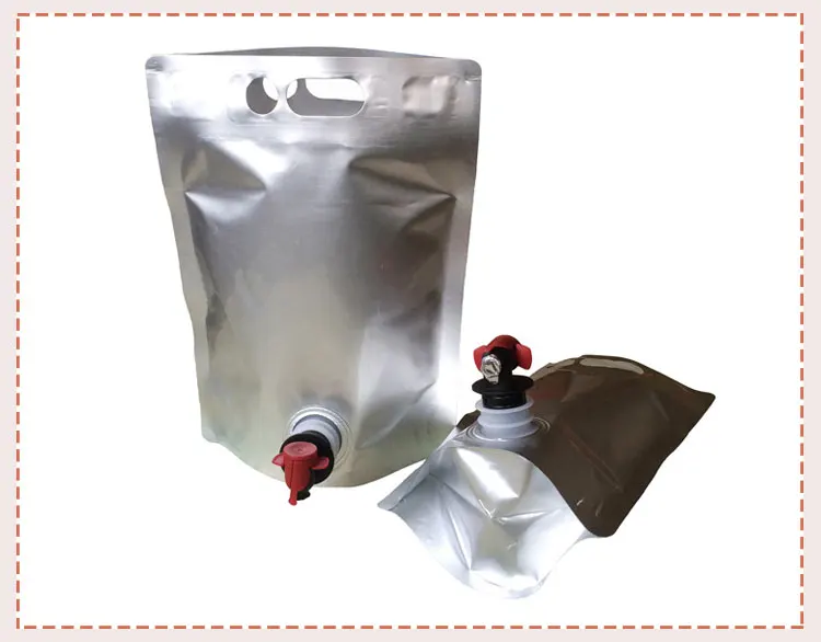 Clear Drink Stand Up Spout Bag With Tap Plastic Ice For Packaging Wine