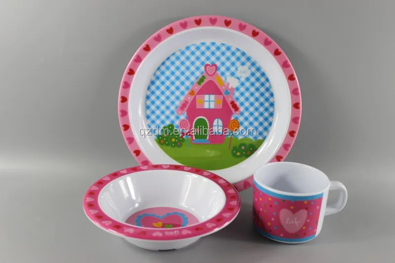 3PCS 100% Melamine Kid's Dinner set LFGB