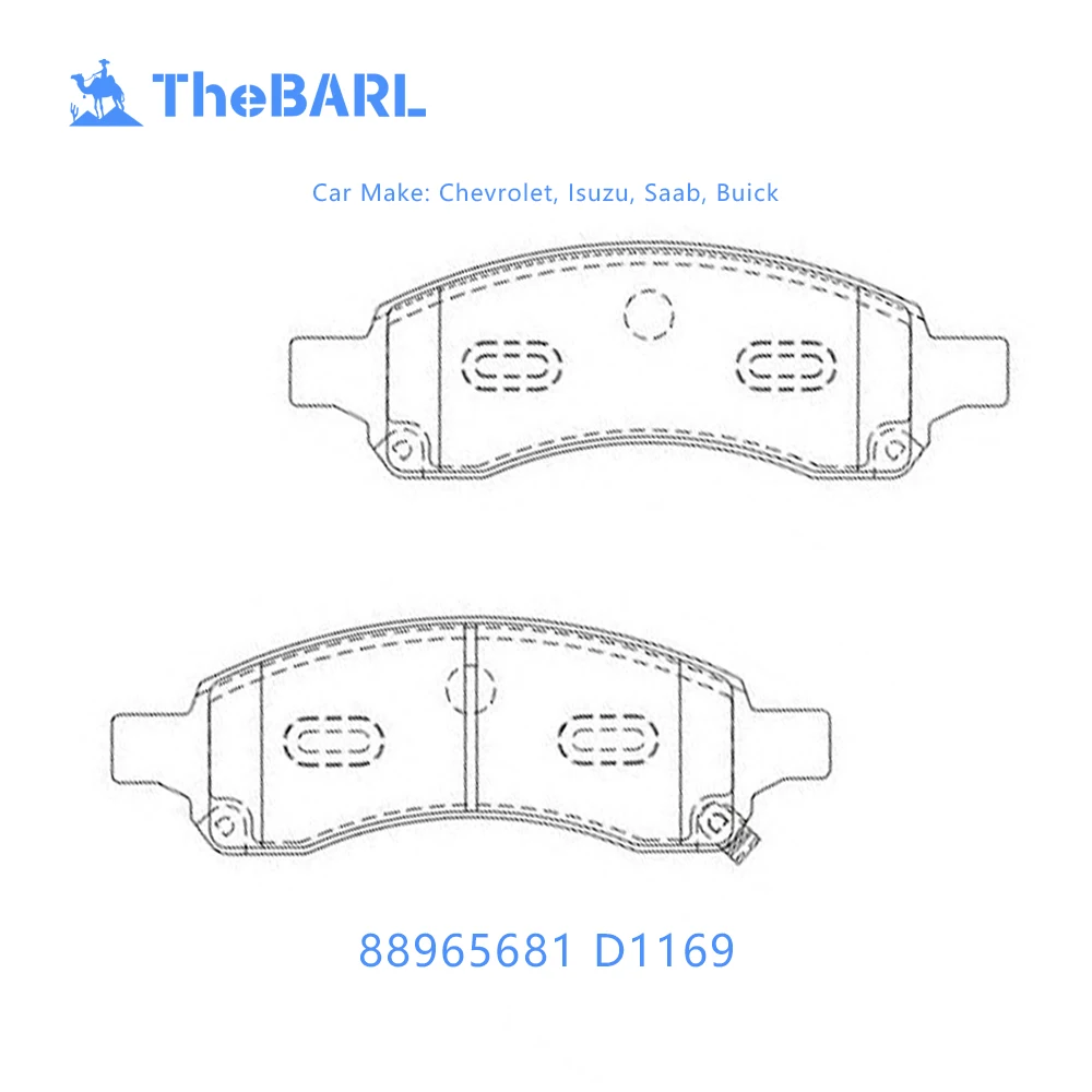 D1169 88965681 Auto Brake Pad For Saab 9-7x Chevrolet Colorado Trailblazer Truck Buick Enclave Rainier Isuzus Ascende - Buy D1169 88965681,Auto Brake Pad ...