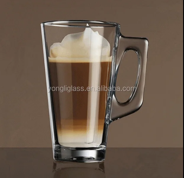 Hot sale good quality large glass coffee mug, glass irish coffee mugs, bulk glass coffee mug