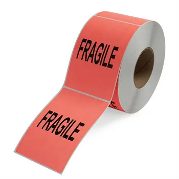 Plain And Printed Self Adhesive Fragile Shipping Labels 500 Plain And Printed Self Adhesive Fragile Shipping Labels 500 Roll