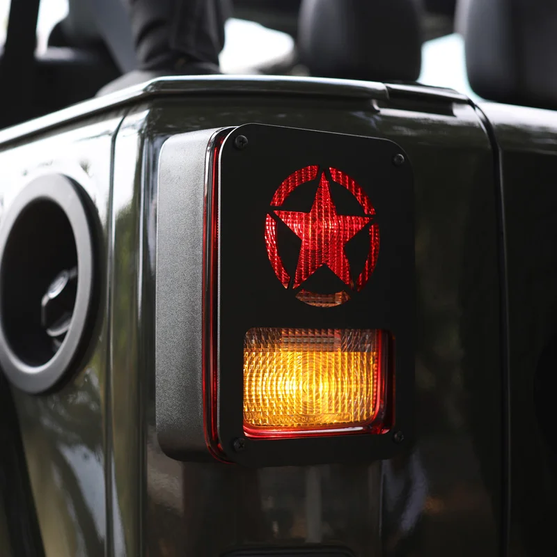 Freedom Star Black Tail Light Guards Covers For Jeep Wrangler Jk & Unlimited Buy Tail Light
