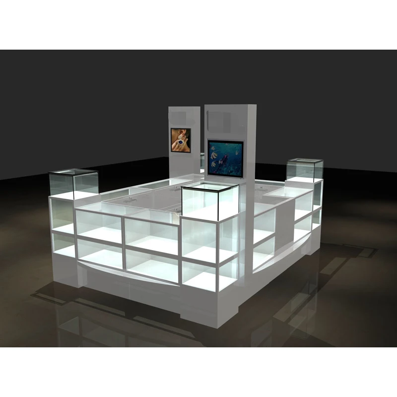 Luxurious Jewelry Display Showcase Jewellery Kiosk Furniture For