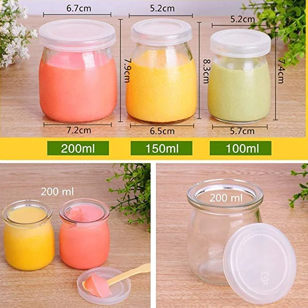 Wholesale 100ml 150ml 200ml Clear Pudding Jar Glass Yogurt Jar With