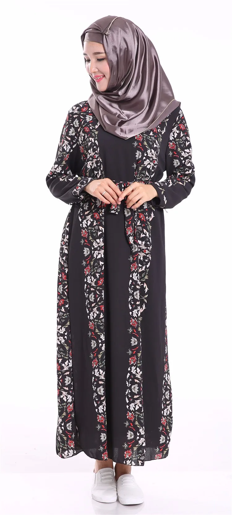 2019 Muslim Abaya Dress Women Fashion Islamic Arabic Long Hijab Dress Black Simple Clothing 