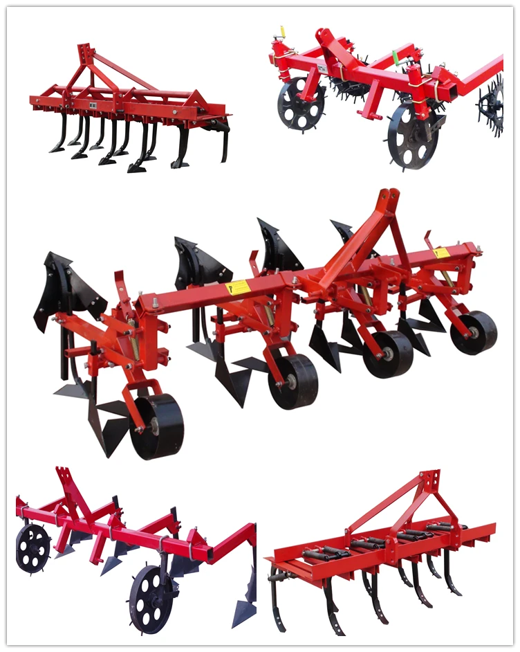 Agricultural land machinery spring cultivator with tractor