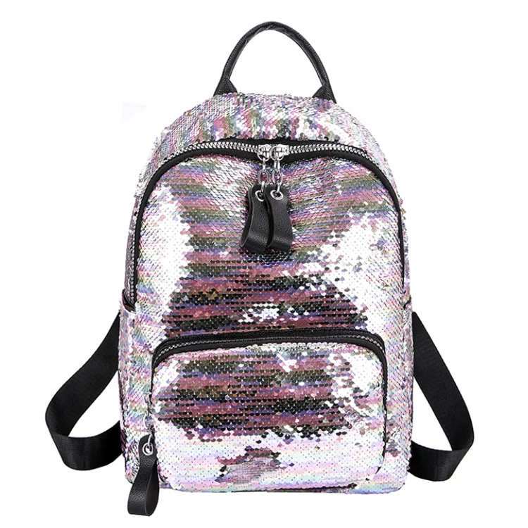 Osgoodway2 Personalized Fashion Rainbow Shining Sequin Bag Women Backpack Back Pack