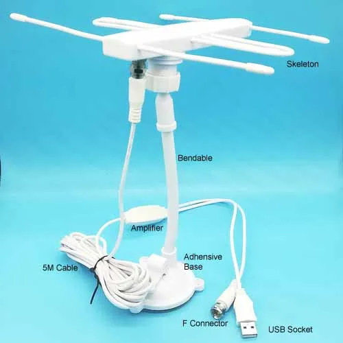 High Gain Digital Tv Antenna With Amplifier Signal Booster Indoor