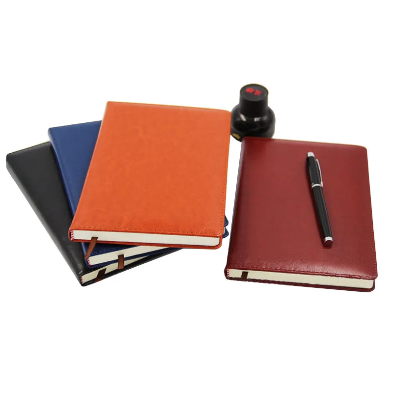 Custom Pu Leather Cover Notebook With Pen Holder School Supplies