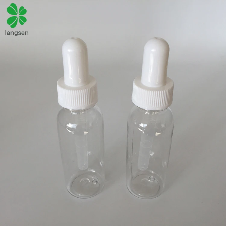30ml plastic PET clear bottle with dropper