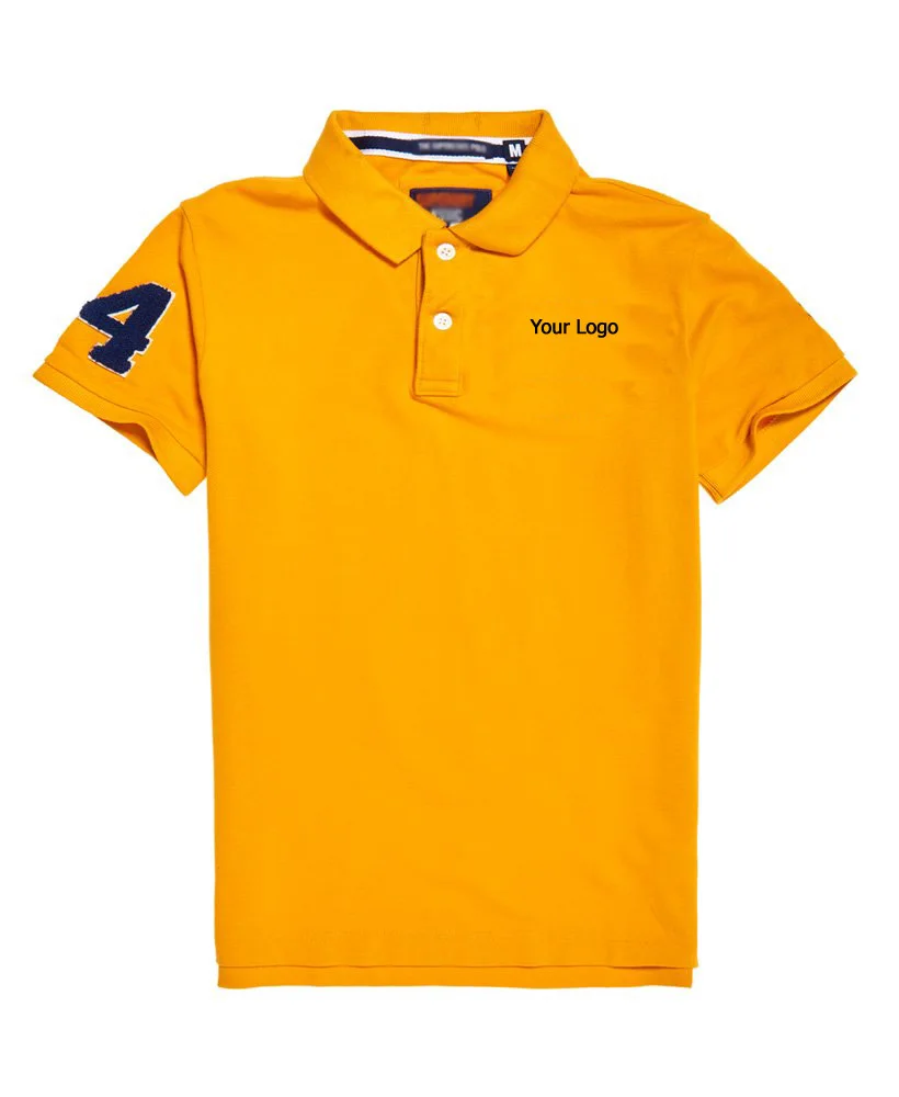 Clothing Mens Wholesale Cheap Short Sleeve Embroidery Yellow Cotton