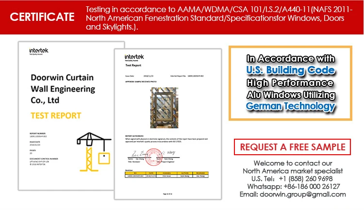 OEM sound proof insulation thermal break aluminum profile residential window and door