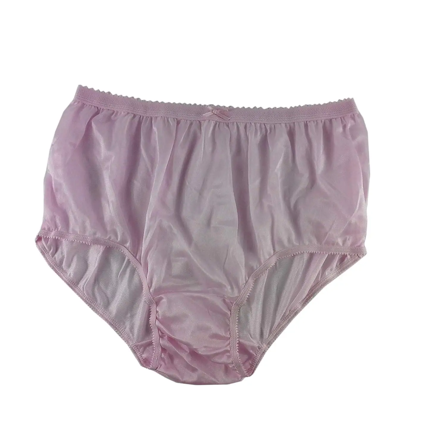 Buy Vintage Style Pink Granny Plain Waist Panties Briefs Sheer Nylon