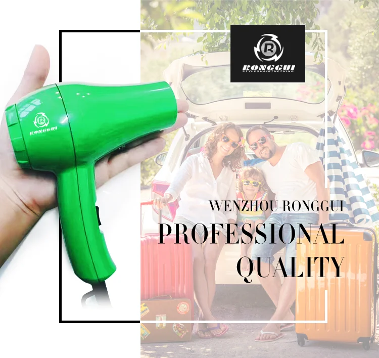 Ronggui Quiet Design Travel Hair Blow Dryer Cheap Portable Folding Mini