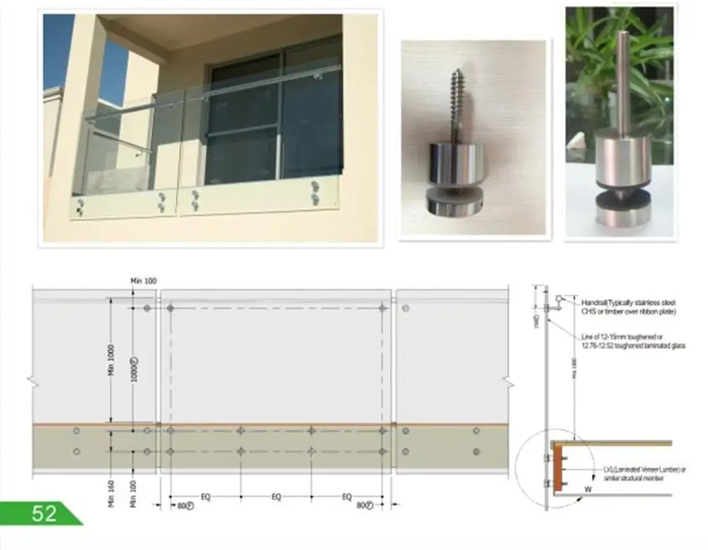 Standoffs Railing Glass For Concrete Staircase Glass Railing Railing Foshan Yigo Hardware Limited