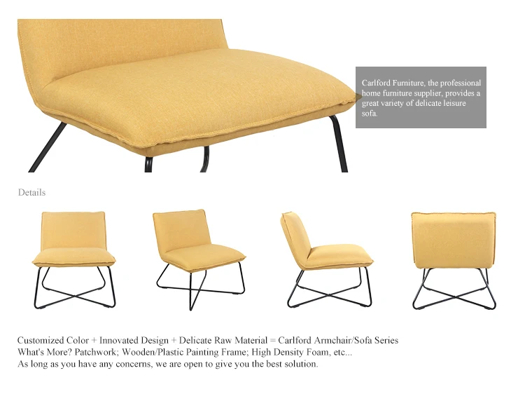 Carlford Oem Scandinavian Style Accent Chair Without Arms Metal Leg