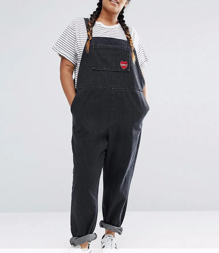 plus size black overall