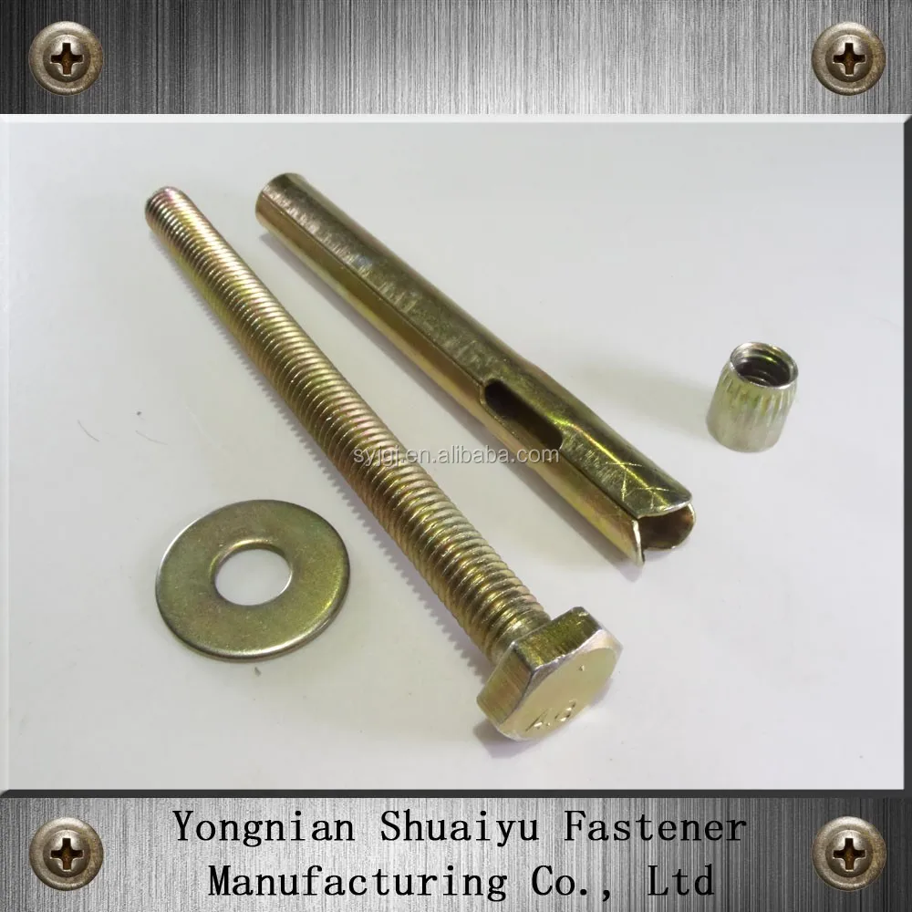 Carbon Steel Floor Expansion Anchor Bolt M14 With 4pcs Floor Anchor