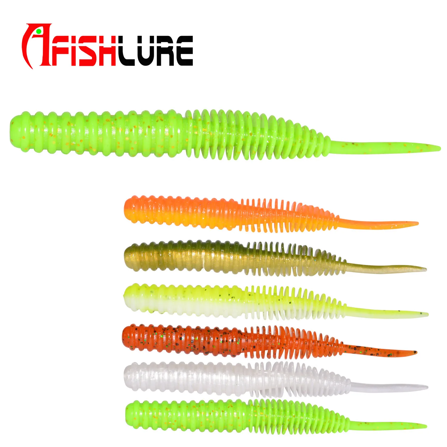 Staight Tail Worm 100mm 4.5g Lifelike Bass Lures Long Tail Silicon Fish ...