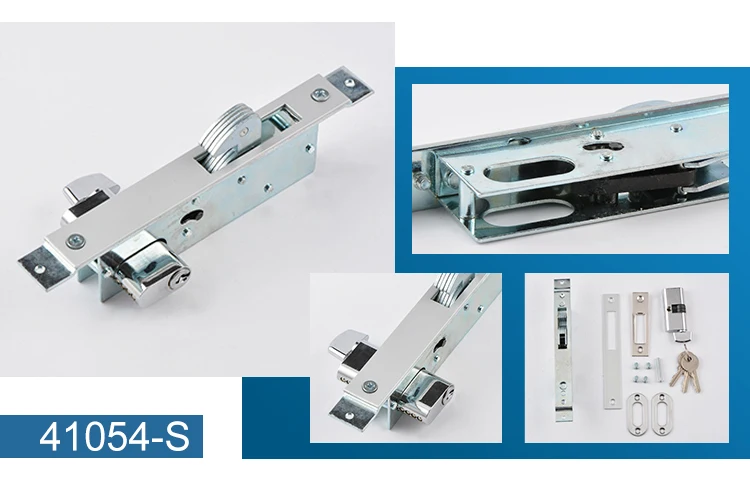41054-S, key and twist opening aluminum sliding door mortise hook lock