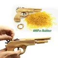 Unlimited bullet Classical Rubber Band Launcher Wooden Hand Pistol Gun Shooting Toy Guns Gifts Boys Outdoor