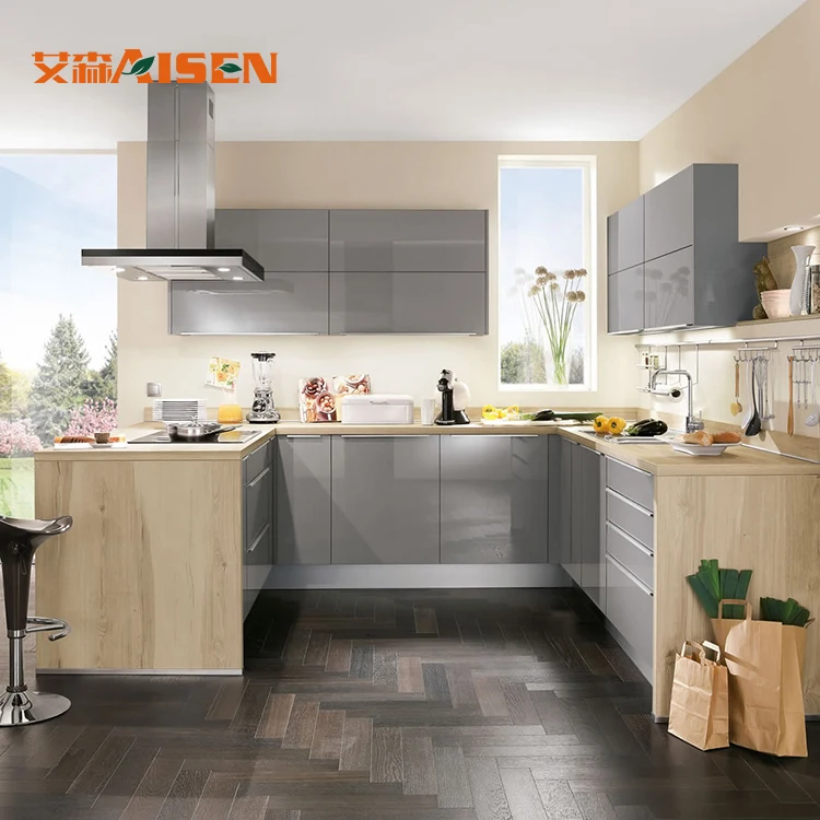 2018 Good Quality Grey Lacquer Free Used Small Apartment Kitchen